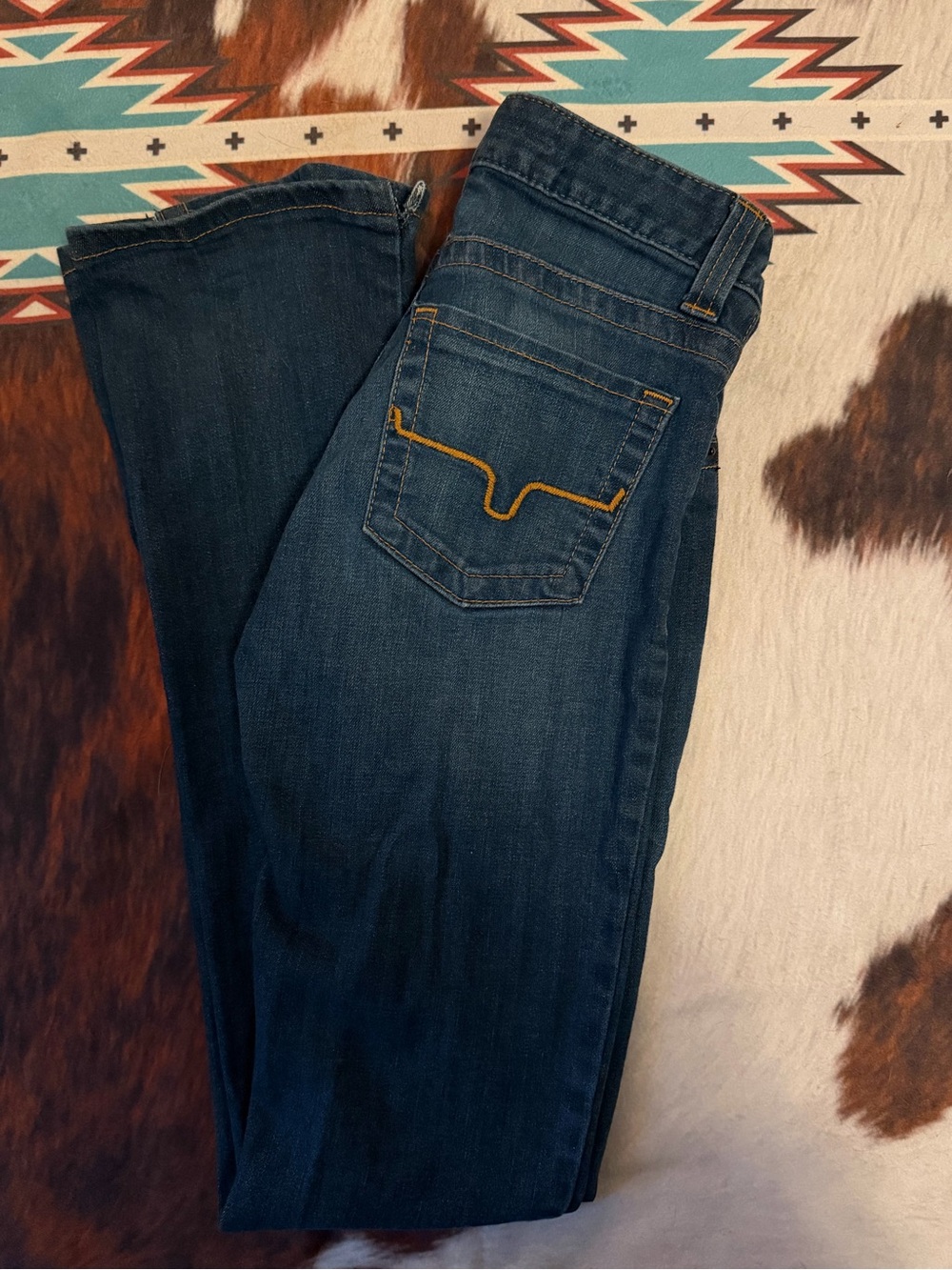 Kimes Ranch Boot-Cut Jeans with Gold Stitching